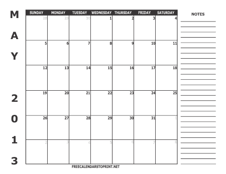  2013 Calendar on Downloadfree Calendars To Print   2013 Calendar   Style 2   May