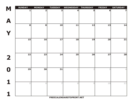 Printable Free Calendar 2011 on Free Calendars To Print   Free Calendars To Print   2011 Calendar 1