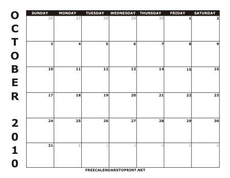 2010 Calendar on Free Calendars To Print   Free Calendars To Print   2010 Calendar 1